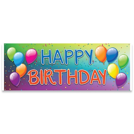 Signmission Happy Birthday Banner Concession Stand Food Truck Single Sided B-96-30082